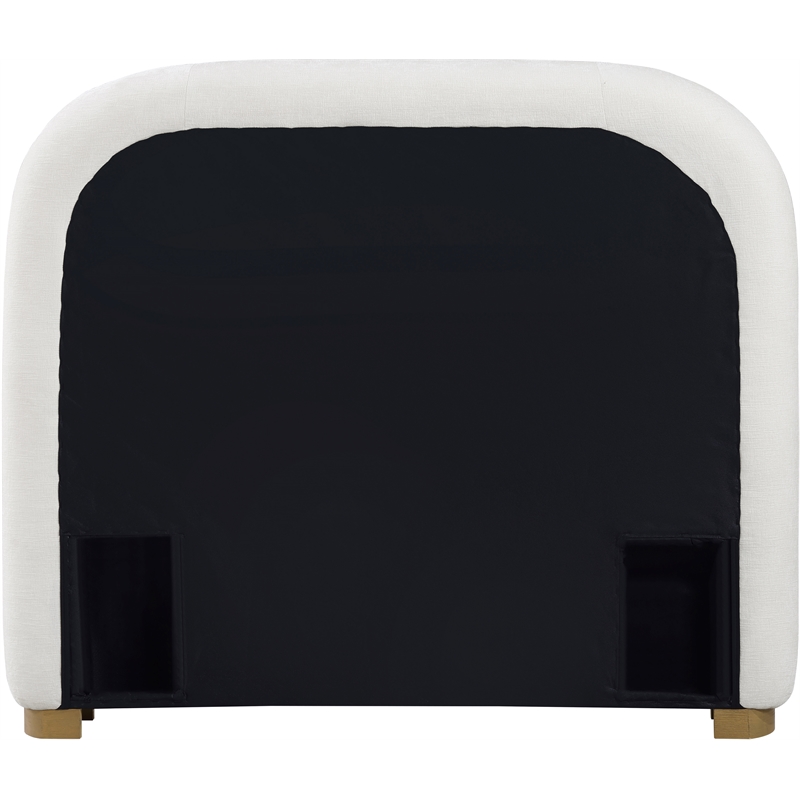 Meridian Furniture Vaughn Cream Chenille Fabric Twin Bed