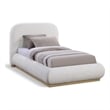 Meridian Furniture Vaughn Cream Chenille Fabric Twin Bed