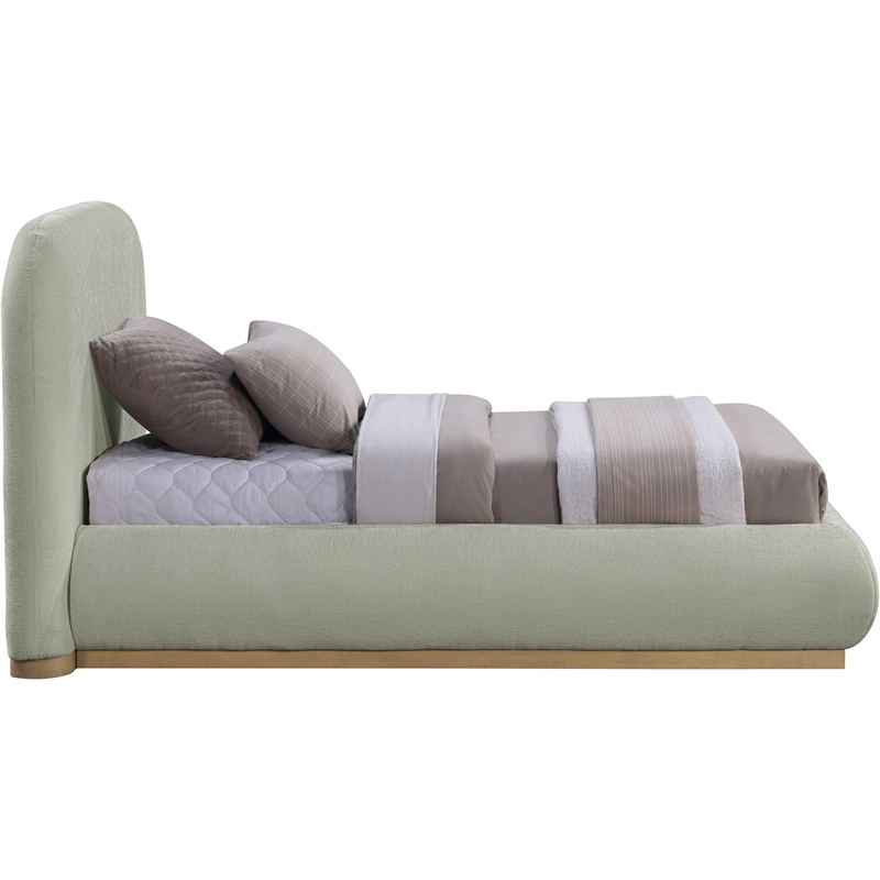 Meridian Furniture Vaughn Mint Chenille Fabric Twin Bed