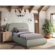 Meridian Furniture Vaughn Mint Chenille Fabric Twin Bed