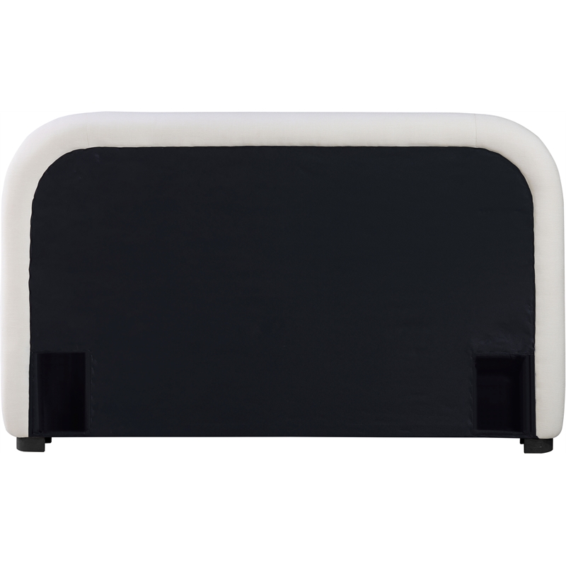 Meridian Furniture Vaughn Cream Linen Textured Fabric Full Bed