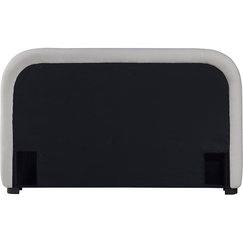 Meridian Furniture Vaughn Grey Chenille Fabric Queen Bed