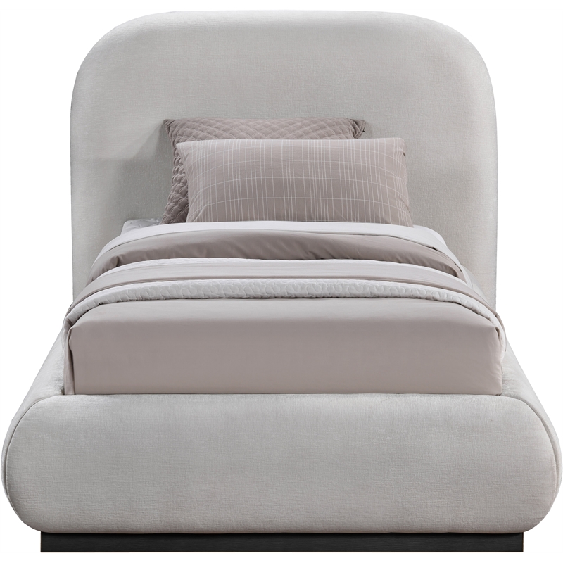 Meridian Furniture Vaughn Grey Chenille Fabric Twin Bed