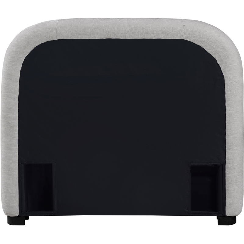 Meridian Furniture Vaughn Grey Chenille Fabric Twin Bed