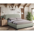 Meridian Furniture Vaughn Mint Chenille Fabric Queen Bed