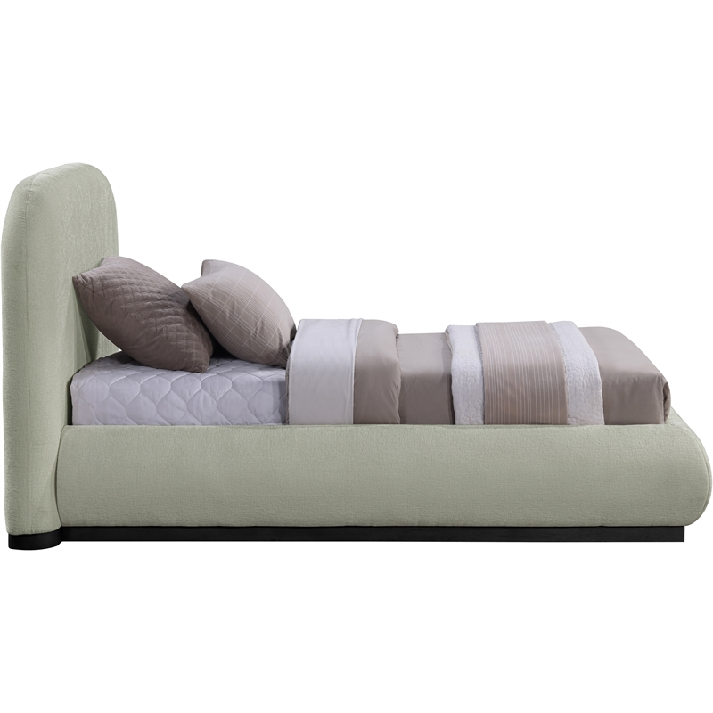 Meridian Furniture Vaughn Mint Chenille Fabric Twin Bed