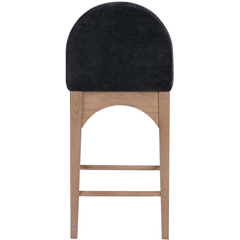 Meridian Furniture Waldorf Black Chenille Fabric Stool