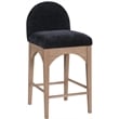 Meridian Furniture Waldorf Black Chenille Fabric Stool