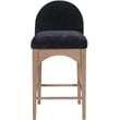 Meridian Furniture Waldorf Black Chenille Fabric Stool