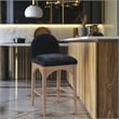 Meridian Furniture Waldorf Black Chenille Fabric Stool