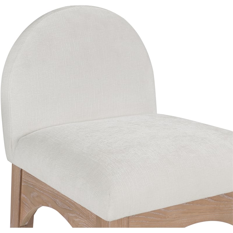 Meridian Furniture Waldorf Cream Chenille Fabric Stool