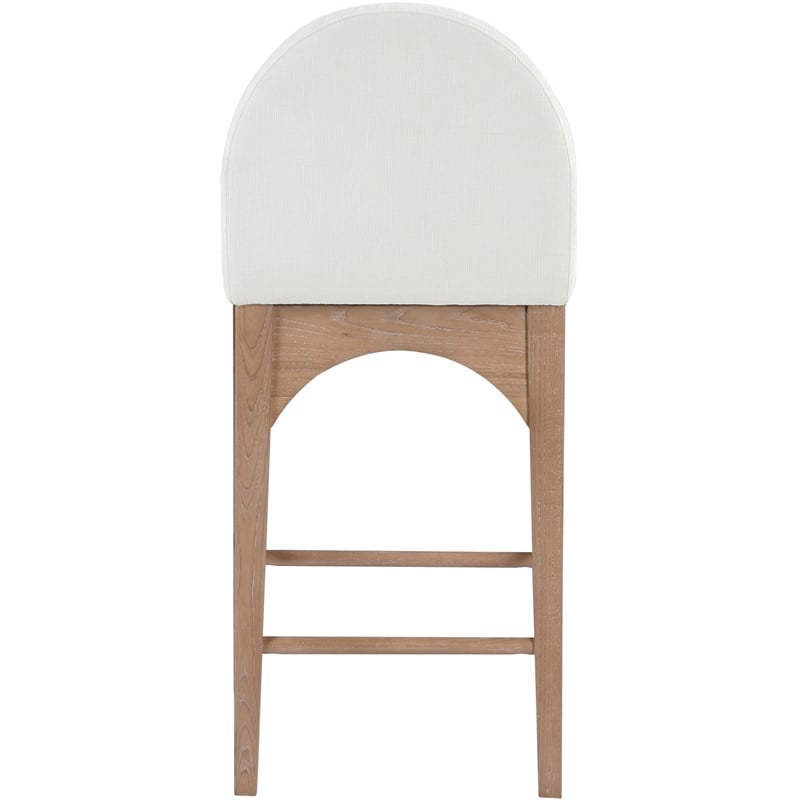 Meridian Furniture Waldorf Cream Chenille Fabric Stool