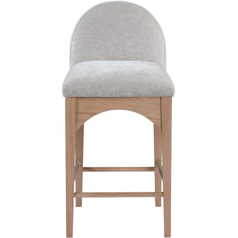 Meridian Furniture Waldorf Grey Chenille Fabric Stool