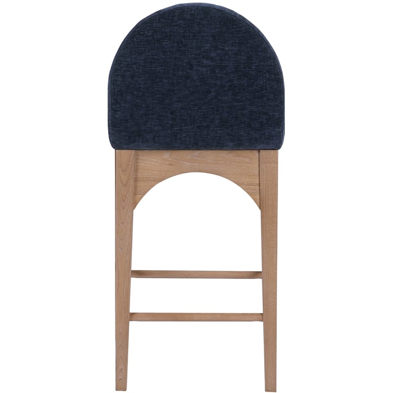 Meridian Furniture Waldorf Navy Chenille Fabric Stool