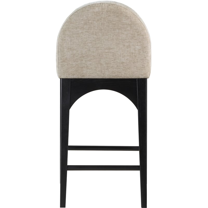 Meridian Furniture Waldorf Beige Chenille Fabric Stool