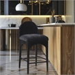 Meridian Furniture Waldorf Black Chenille Fabric Stool