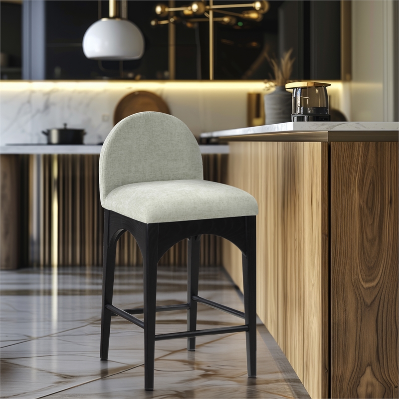Meridian Furniture Waldorf Mint Chenille Fabric Stool