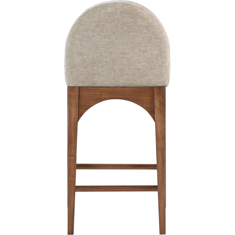 Meridian Furniture Waldorf Beige Chenille Fabric Stool