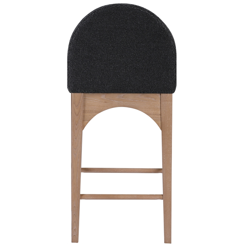 Meridian Furniture Waldorf Black Boucle Fabric Stool