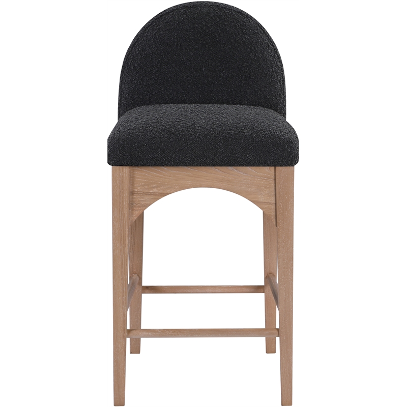 Meridian Furniture Waldorf Black Boucle Fabric Stool