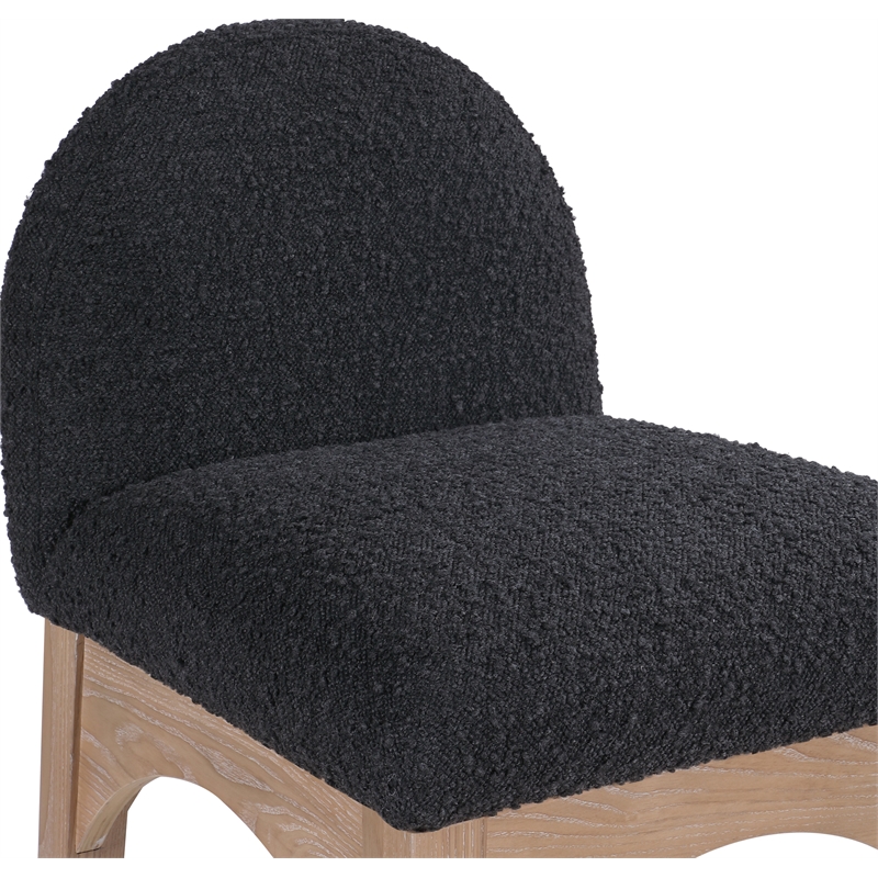 Meridian Furniture Waldorf Black Boucle Fabric Stool
