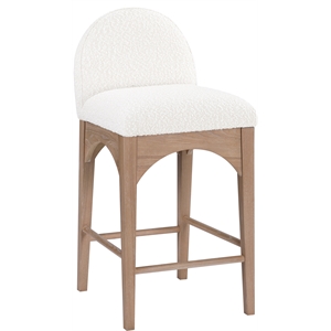 Meridian Furniture Waldorf Cream Boucle Fabric Stool