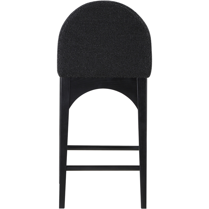 Meridian Furniture Waldorf Black Boucle Fabric Stool