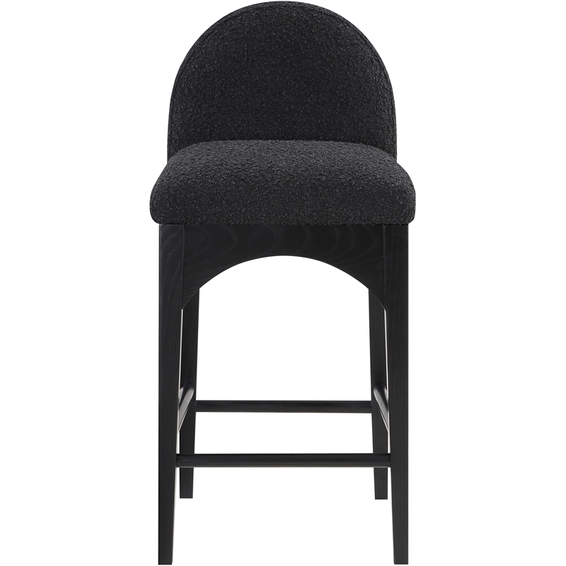 Meridian Furniture Waldorf Black Boucle Fabric Stool