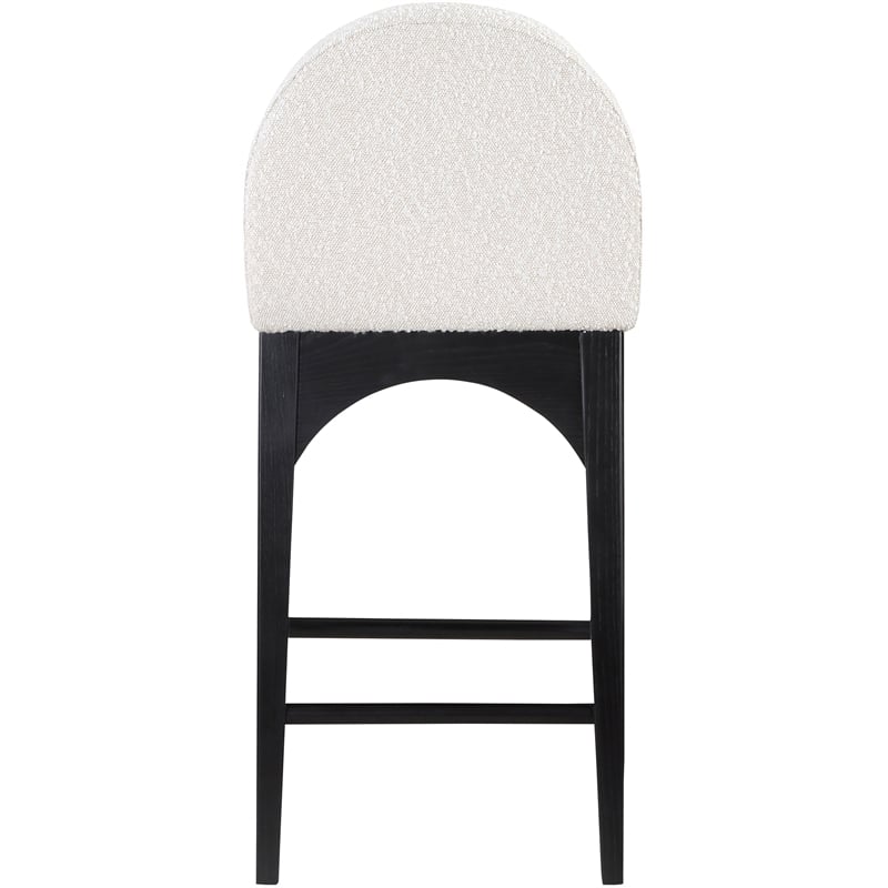 Meridian Furniture Waldorf Cream Boucle Fabric Stool