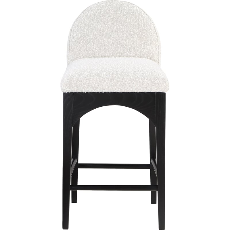 Meridian Furniture Waldorf Cream Boucle Fabric Stool