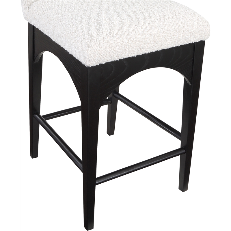 Meridian Furniture Waldorf Cream Boucle Fabric Stool