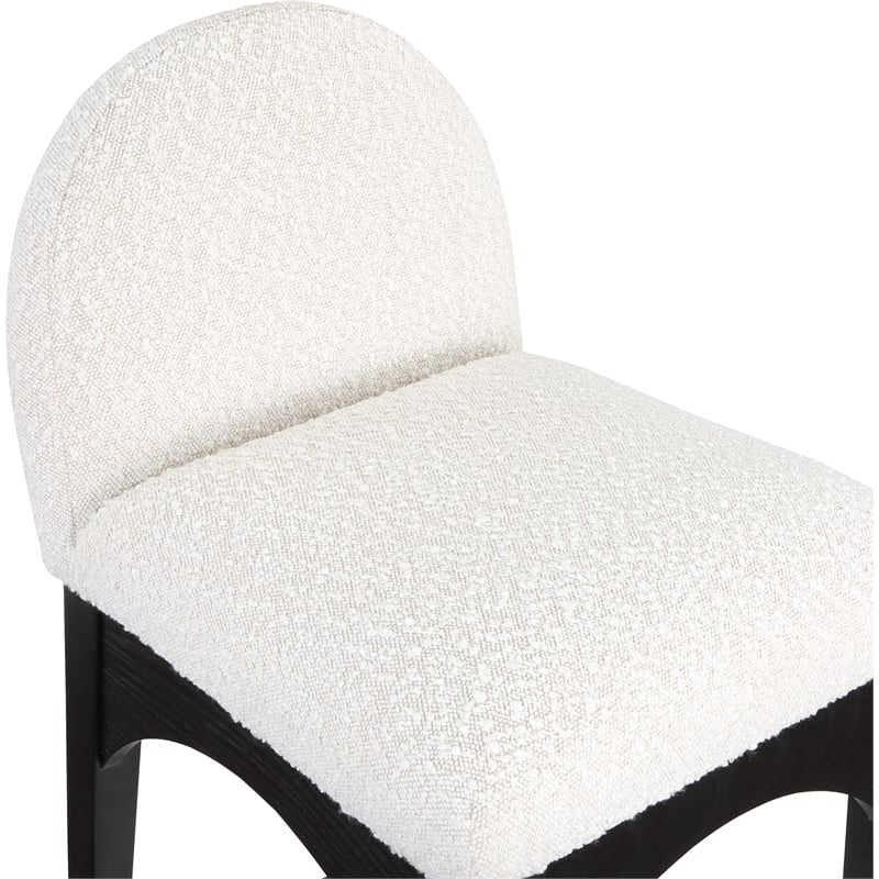 Meridian Furniture Waldorf Cream Boucle Fabric Stool