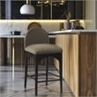 Meridian Furniture Waldorf Olive Boucle Fabric Stool