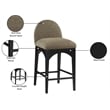 Meridian Furniture Waldorf Olive Boucle Fabric Stool
