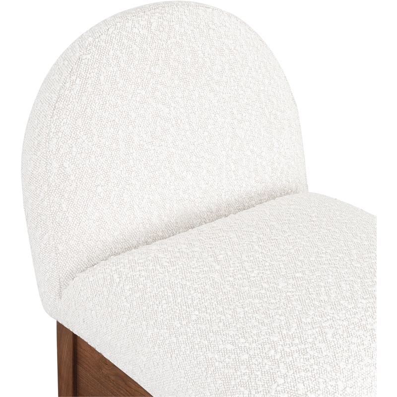 Meridian Furniture Waldorf Cream Boucle Fabric Stool