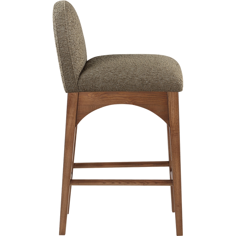 Meridian Furniture Waldorf Olive Boucle Fabric Stool