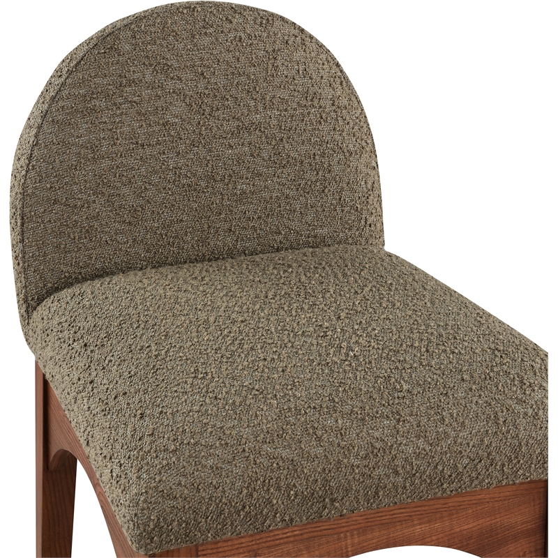 Meridian Furniture Waldorf Olive Boucle Fabric Stool