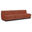 Meridian Furniture Quinn 3-Piece Fabric Modular Sofa in Cognac Orange