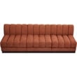 Meridian Furniture Quinn 3-Piece Fabric Modular Sofa in Cognac Orange