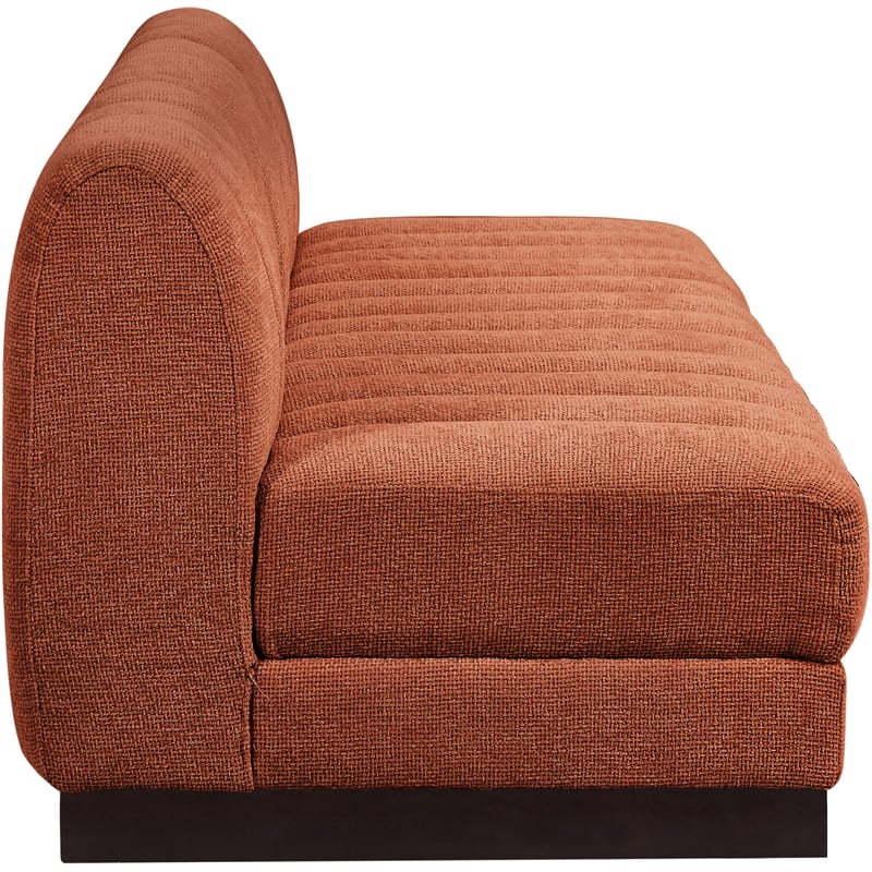 Meridian Furniture Quinn 3-Piece Fabric Modular Sofa in Cognac Orange