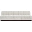 Meridian Furniture Quinn 3-Piece Contemporary Fabric Modular Sofa in Cream