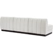 Meridian Furniture Quinn 3-Piece Contemporary Fabric Modular Sofa in Cream