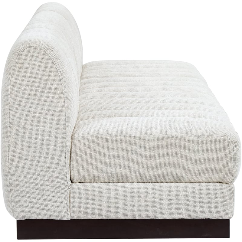 Meridian Furniture Quinn 3-Piece Contemporary Fabric Modular Sofa in Cream