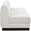 Meridian Furniture Quinn 3-Piece Contemporary Fabric Modular Sofa in Cream