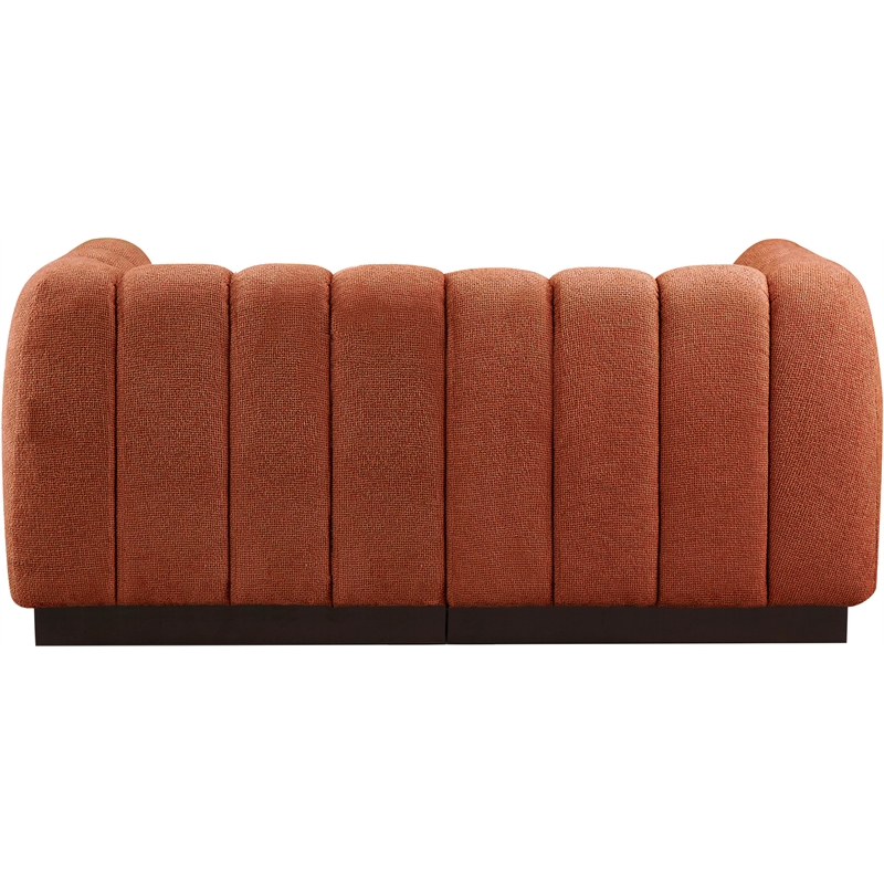Meridian Furniture Quinn 2-Piece Fabric Modular Sofa in Cognac Orange