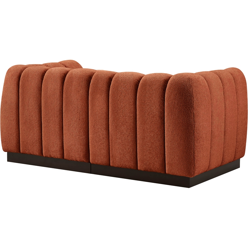 Meridian Furniture Quinn 2-Piece Fabric Modular Sofa in Cognac Orange