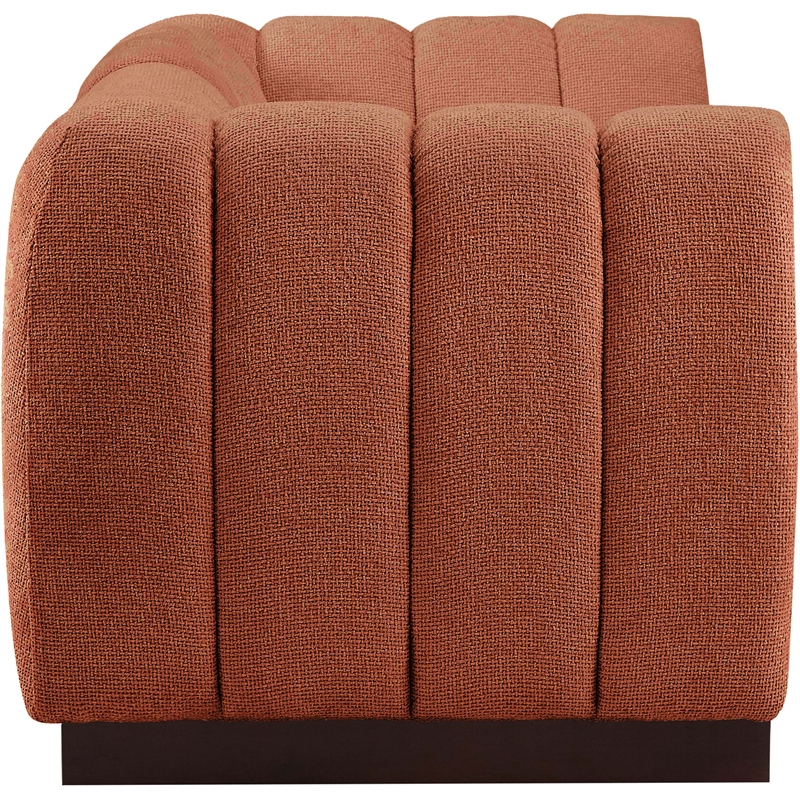 Meridian Furniture Quinn 2-Piece Fabric Modular Sofa in Cognac Orange