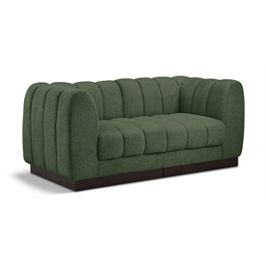 Meridian Furniture Quinn 2-Piece Contemporary Fabric Modular Sofa in Green