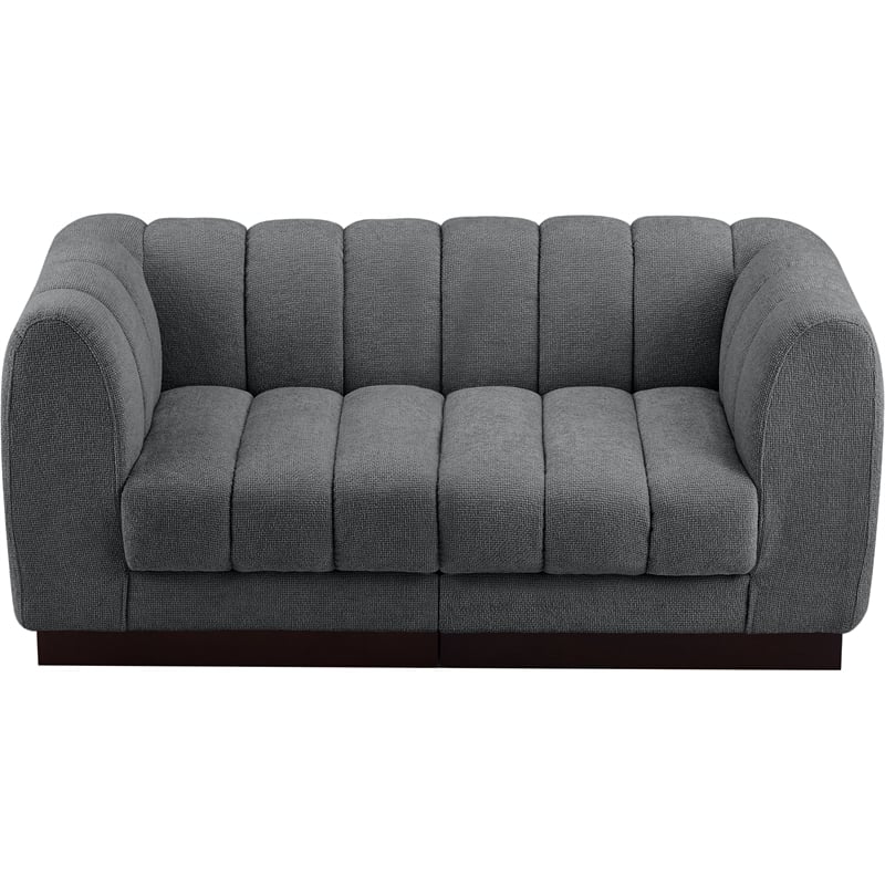 Meridian Furniture Quinn 2-Piece Contemporary Fabric Modular Sofa in Dark Gray