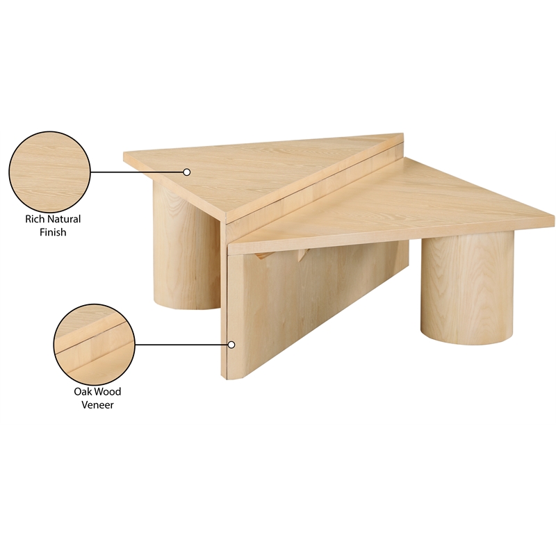 meridian furniture pavillion natural coffee table